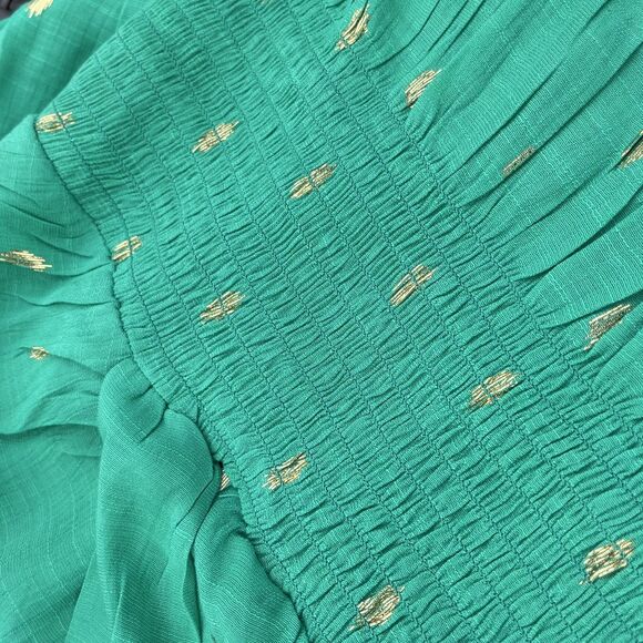 Harve Bernard Palm Green Blouse with Gold Foil – Size Small – NWT - Picture 7 of 10